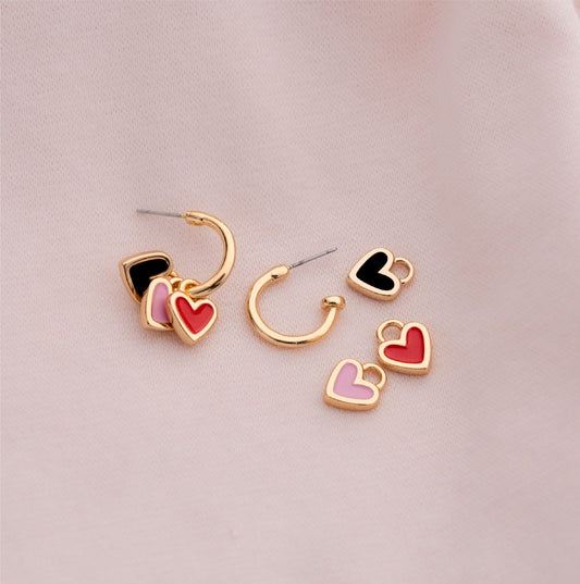 4-in-1 Hoop Earrings Hearts Dreams