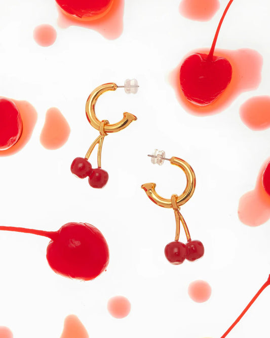 2-in-1 Cherry Hoop Earrings