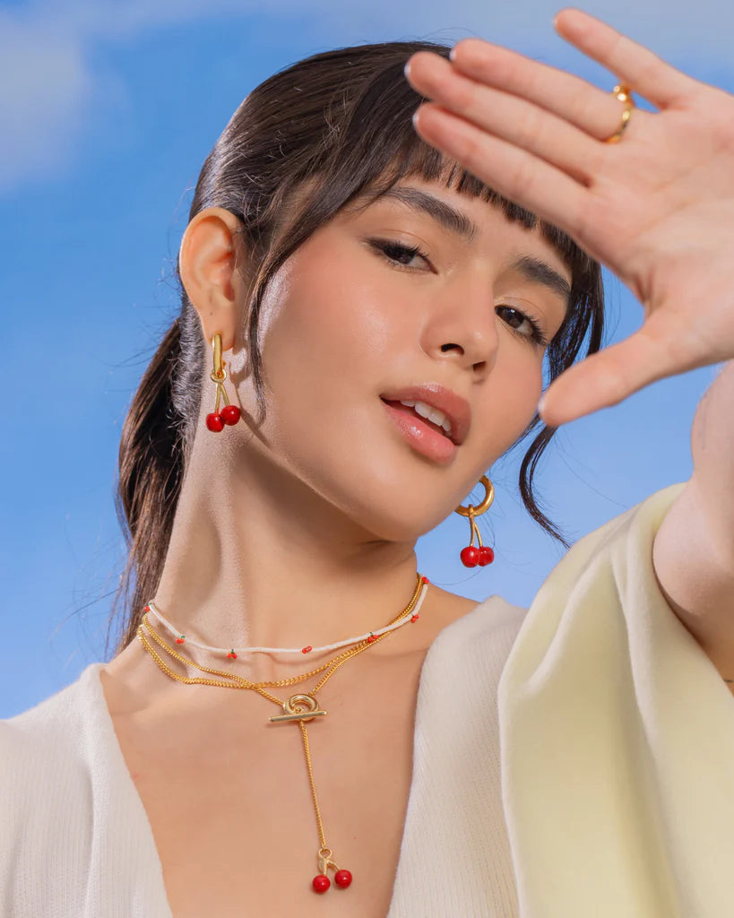 2-in-1 Cherry Hoop Earrings