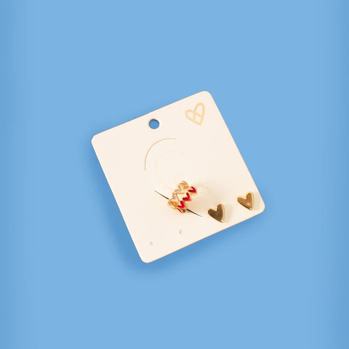 Earrings Set: 1 Pair of Studs & 2 Ear Cuffs