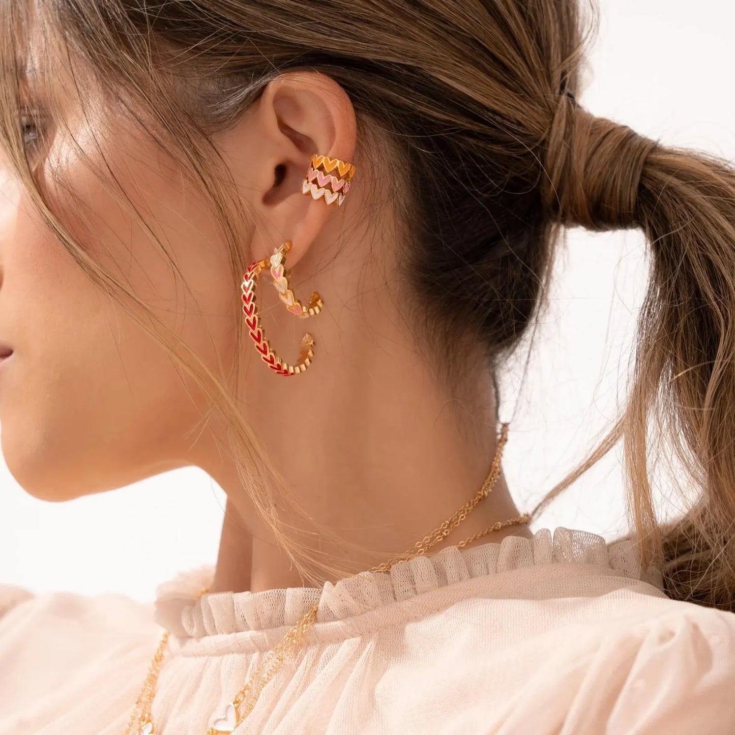 2 Multihearts Ear Cuff Set