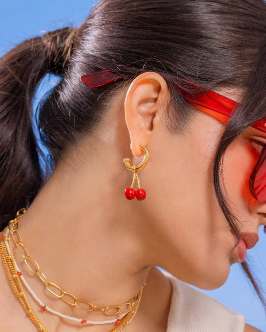 2-in-1 Cherry Hoop Earrings
