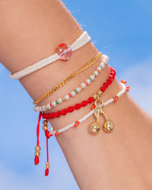 Set of 5 Cherry Bracelets + Earrings